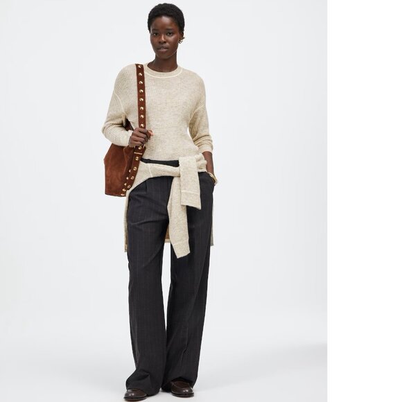 Madewell Ribbed Alpaca-Blend Crewneck Sweater - Picture 1 of 9